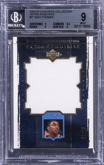 2003-04 UD "Exquisite Collection" Extra Exquisite #IT Isiah Thomas Jersey Card (#27/75) - BGS MINT 9